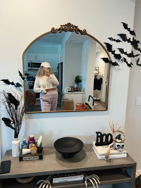 Halloween entryway decor, revolve being well fall casual outfit for running errands, Sherpa hat, quilted sweatpants  

#LTKSeasonal #LTKstyletip #LTKcurves