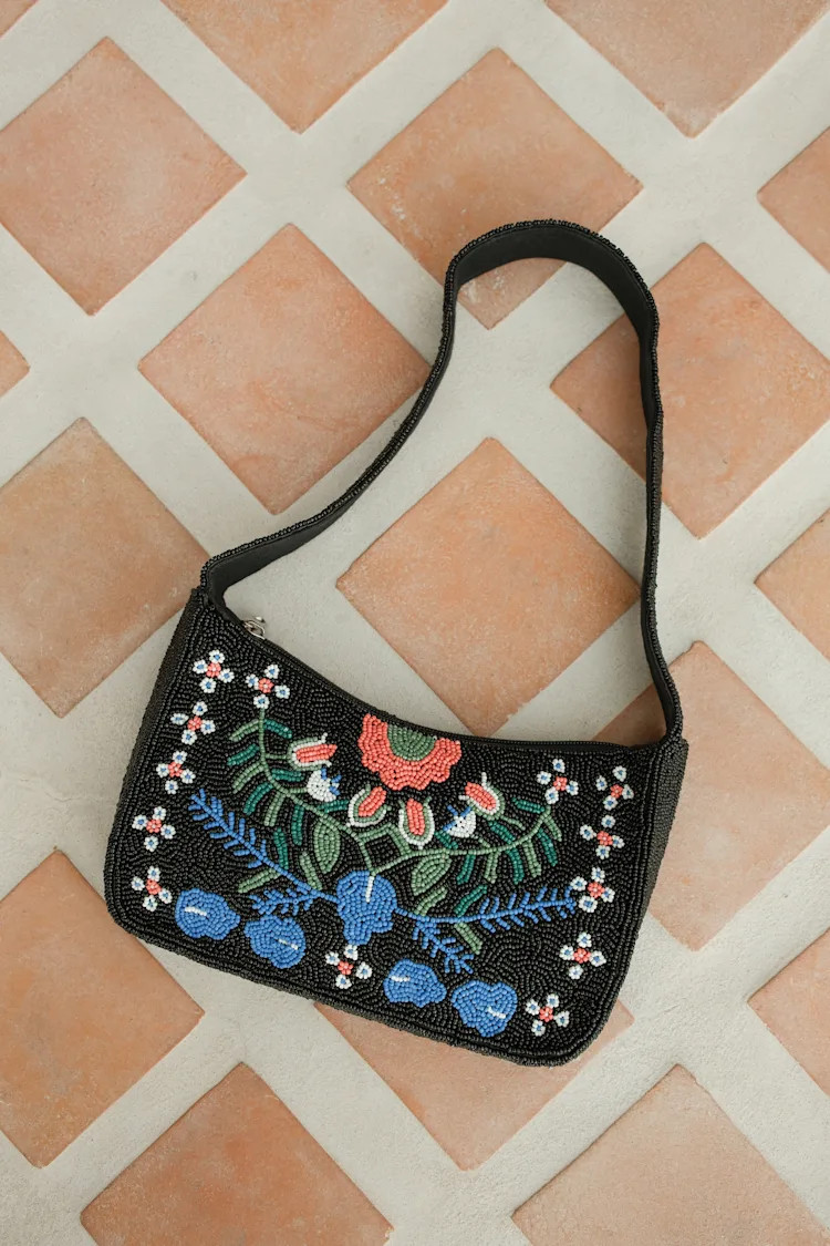 Raadha Black Multi Beaded Shoulder Bag | Lulus