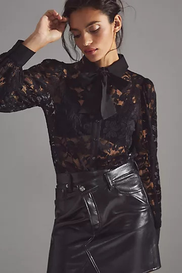 DOLAN Sheer Lace Blouse | Anthropologie (US)