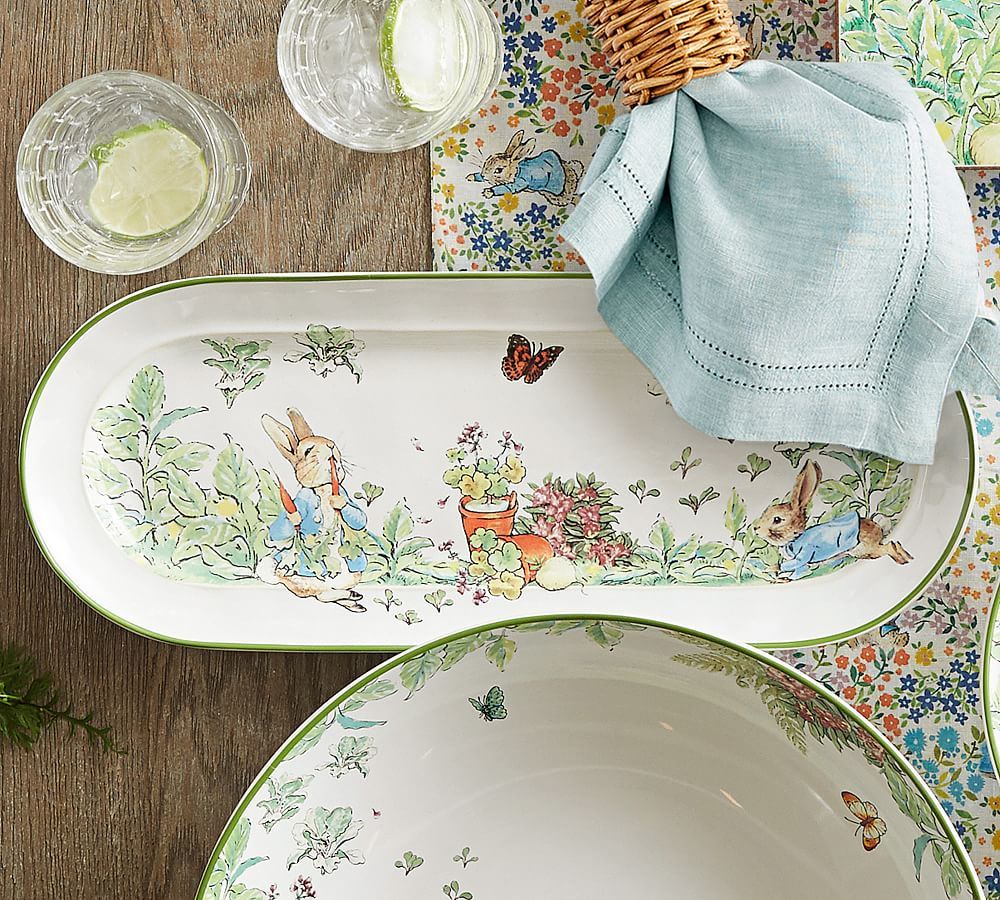 Peter Rabbit™ Garden Stoneware Cookie Platter | Pottery Barn (US)