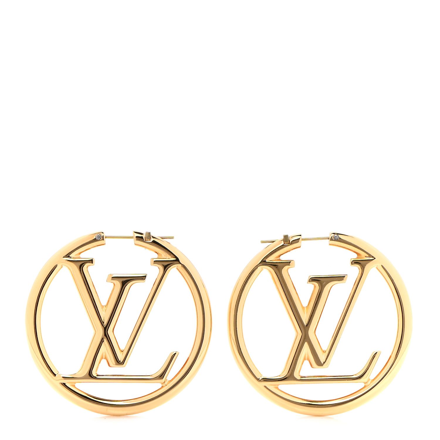 LOUIS VUITTON Louise Hoop Earrings Gold | FASHIONPHILE | Fashionphile