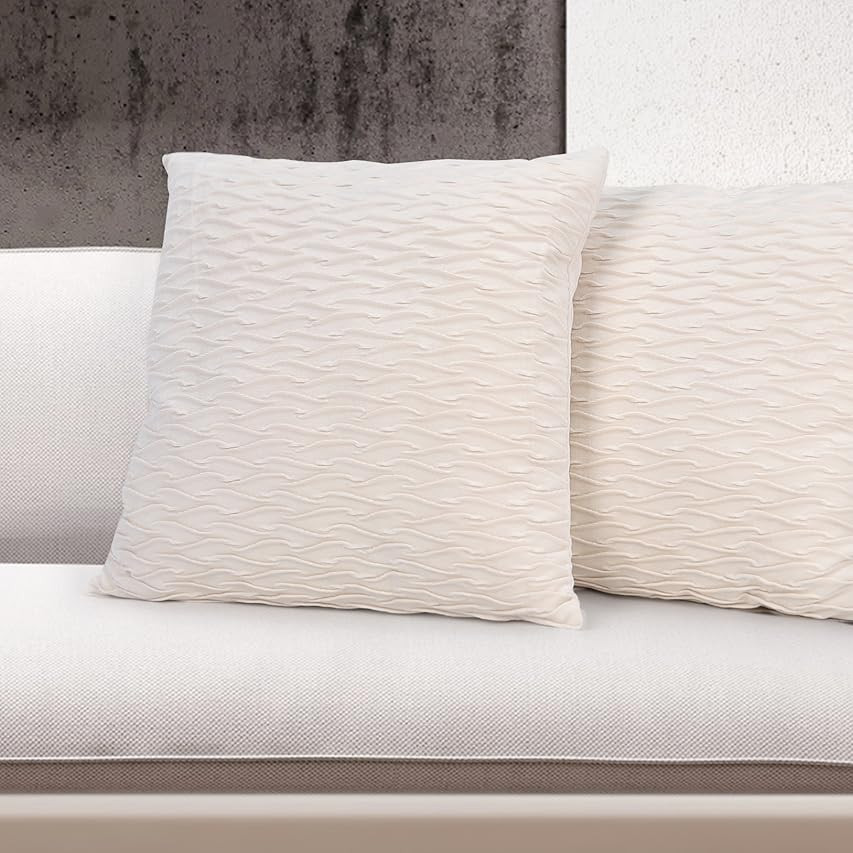 JOJUSIS Farmhouse Striped Boho Throw Pillow Covers Decorative Ticking Couch Pillowcases 20 x 20 Inch | Amazon (US)