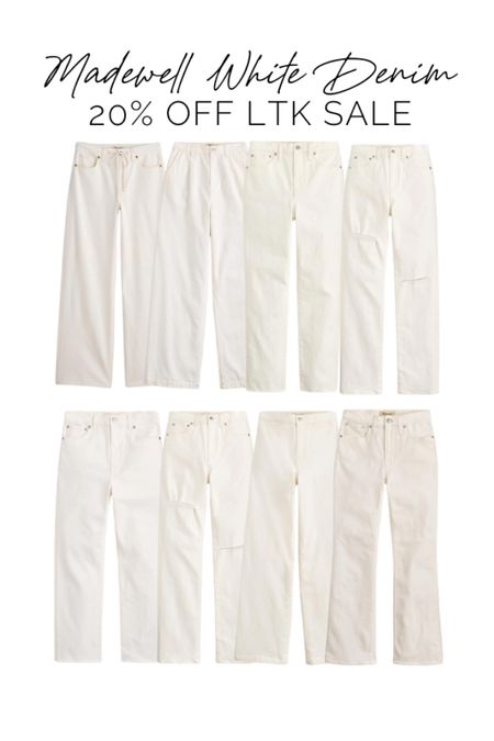 20% off sale at Madewell starts today!!! Running from 5/9-5/13!!! So many good white jeans, I know these are a summer staple so grab them now while they are on Sale!!! 

#LTKfindsunder100 #LTKxMadewell #LTKsalealert