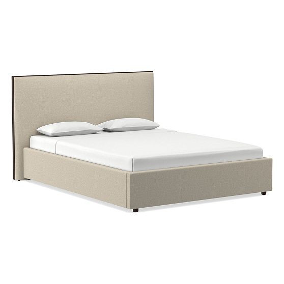 Schaefer Low Profile Bed, Non Tufted, Standard, Deco Weave, Sand, No-Show Leg, Cal King | West Elm (US)