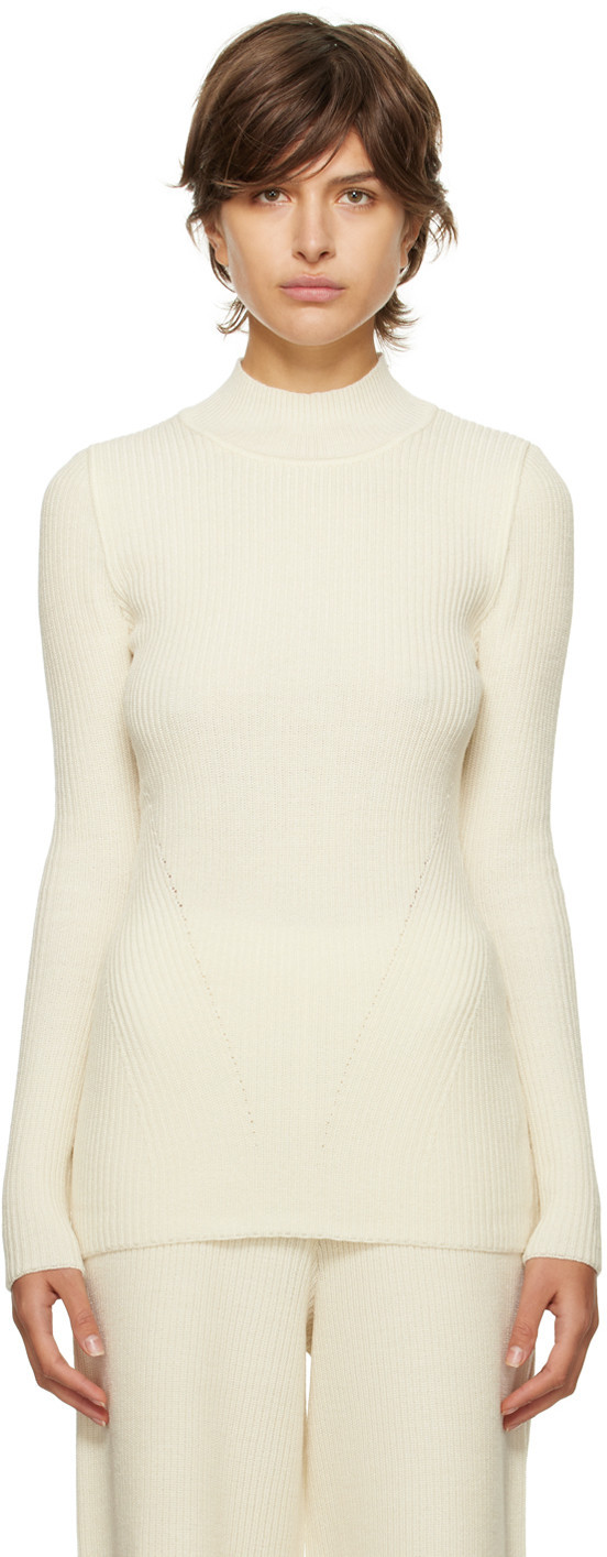 Norba Off-White Cutout Turtleneck | SSENSE
