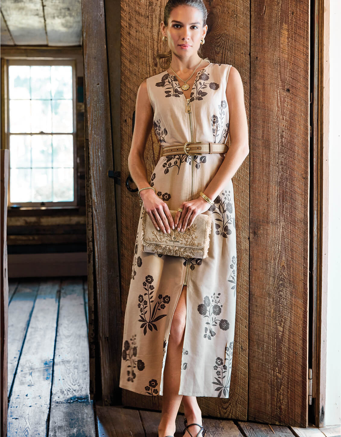 Eloise Zip Dress St. Augustine Folk Floral Wren | Spartina 449