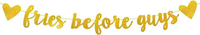 Gold Glittery Fries Before Guys Banner, Galentines Day Banner, Galentine’s Day Decorations, Val... | Amazon (US)