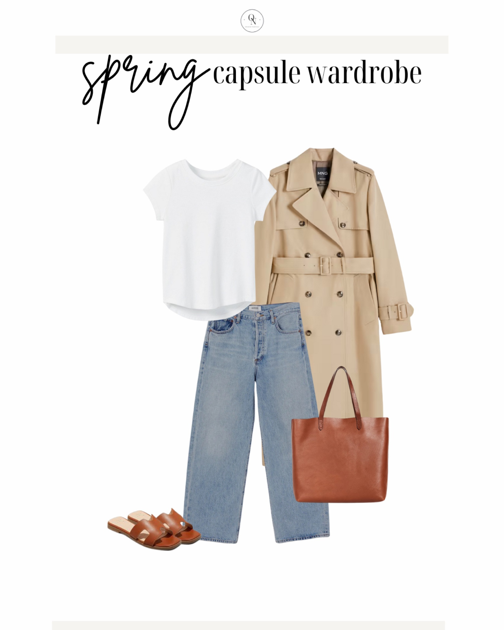 Trench coat outfit 

The Spring Capsule Wardorbe is here! 18 pieces to make getting dressed easy, decrease decision fatigue and reduce your mental load this spring. All at a modest price point with all items including trench under $150.

1. Basic white tshirt
2. Cashmere sweater
3. Striped sweater
4. White button down
5. Black denim
6. Cream pants (not shown but linked)
7. Wide leg denim
8. Black blazer
9. Trench coat
10. Black mules
11. Cognac sandals
12. Black sling backs
13. Sneakers
14. Chain necklace
15. Black purse 
16. Black crossbody (not shown)
17. Cognac tote
18. Sunglasses

spring outfits, spring capsule, what to wear for spring, spring outfits for women, travel spring outfits, spring essentials, sprint closet essentials, spring wardrobe essentials

#LTKSpringSale #LTKSeasonal