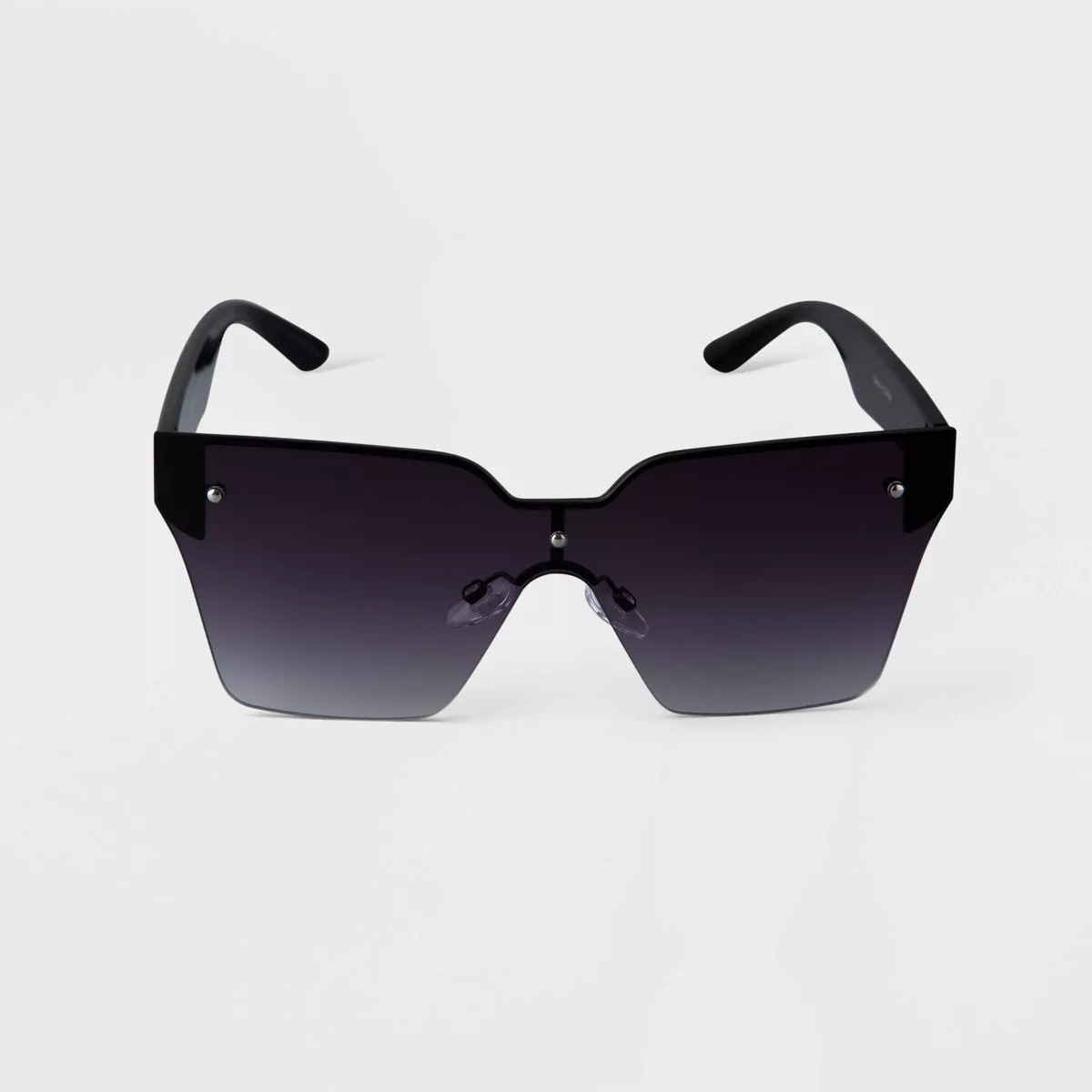 Women's Plastic Square Shield Sunglasses - A New Day™ Black | Target