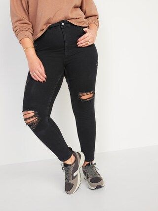 Extra High-Waisted Rockstar 360&#xB0; Stretch Super Skinny Ripped Jeans for Women | Old Navy (US)