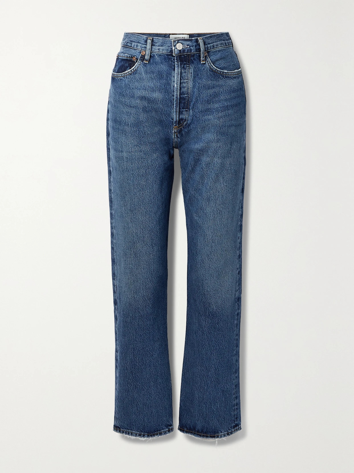 AGOLDE - + Net Sustain '90s Pinch Waist High-rise Straight-leg Organic Jeans - Blue | NET-A-PORTER (US)