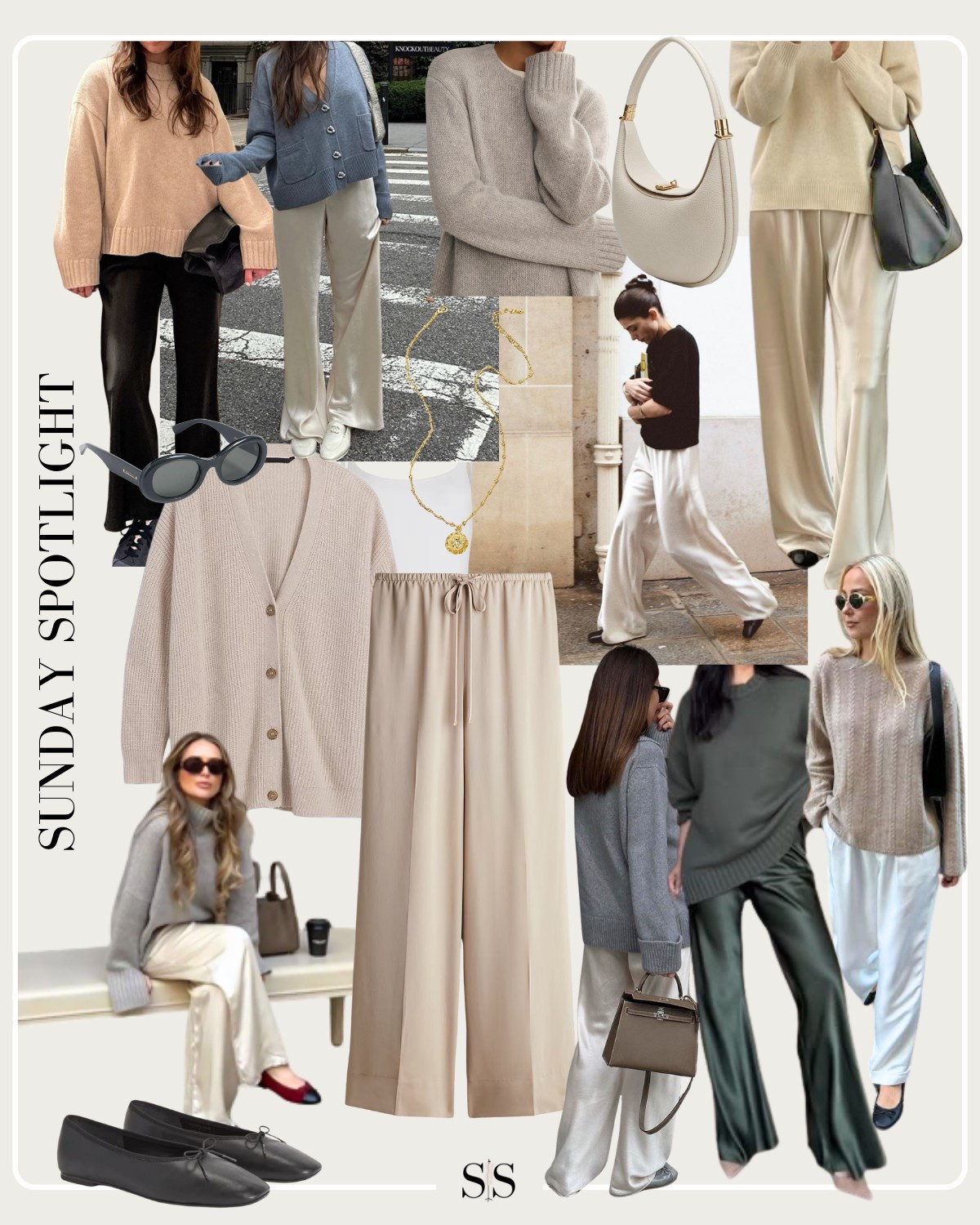 Monthly outfit planner MARCH Spotlight: Winter to Spring transitional looks | silk trouser, knit cardigan, bodysuit, black ballet flats

#springoutfit #casualstyle 

#LTKStyleTip