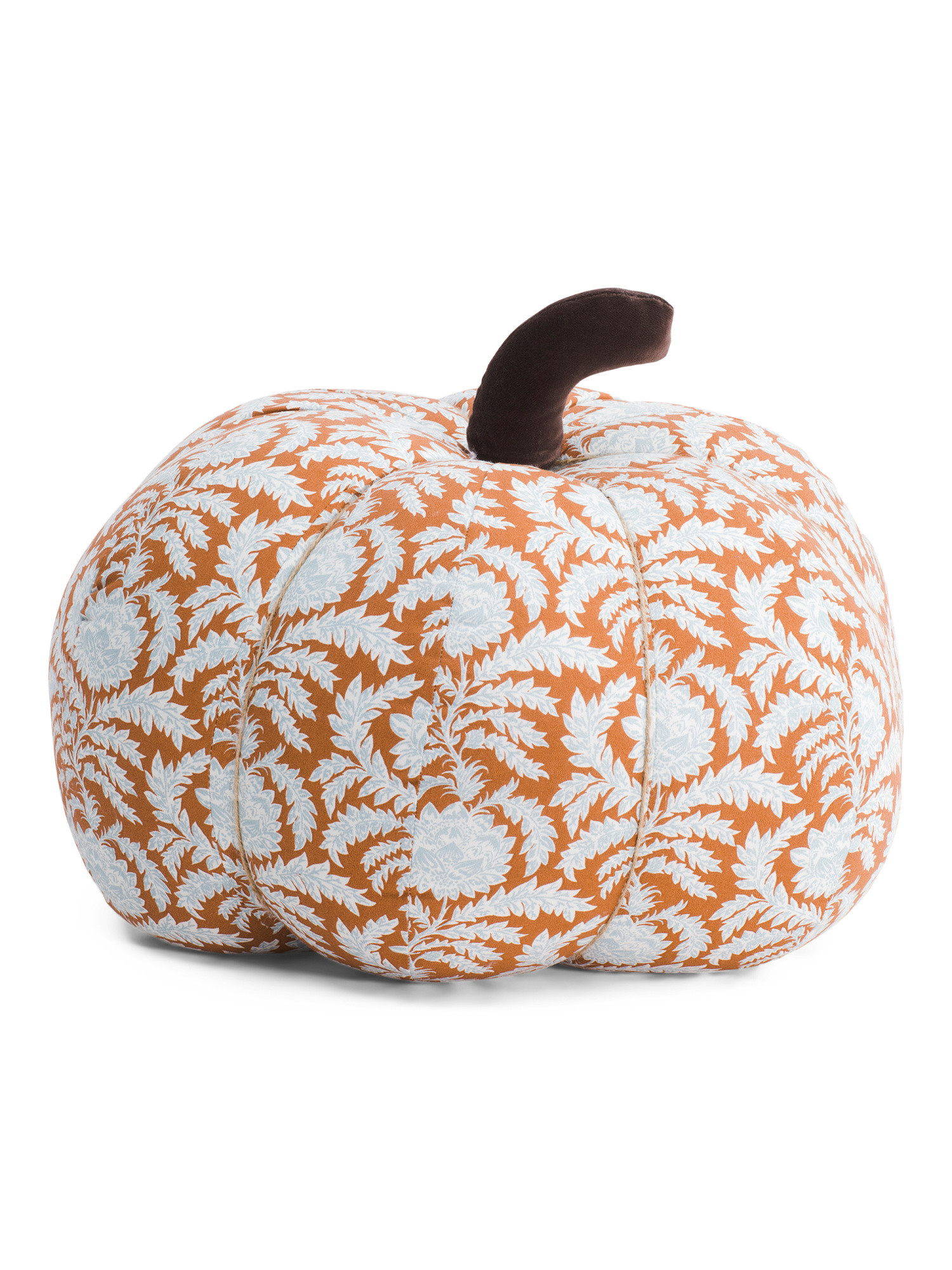 18in Block Print Pumpkin With Velvet Stem | TJ Maxx