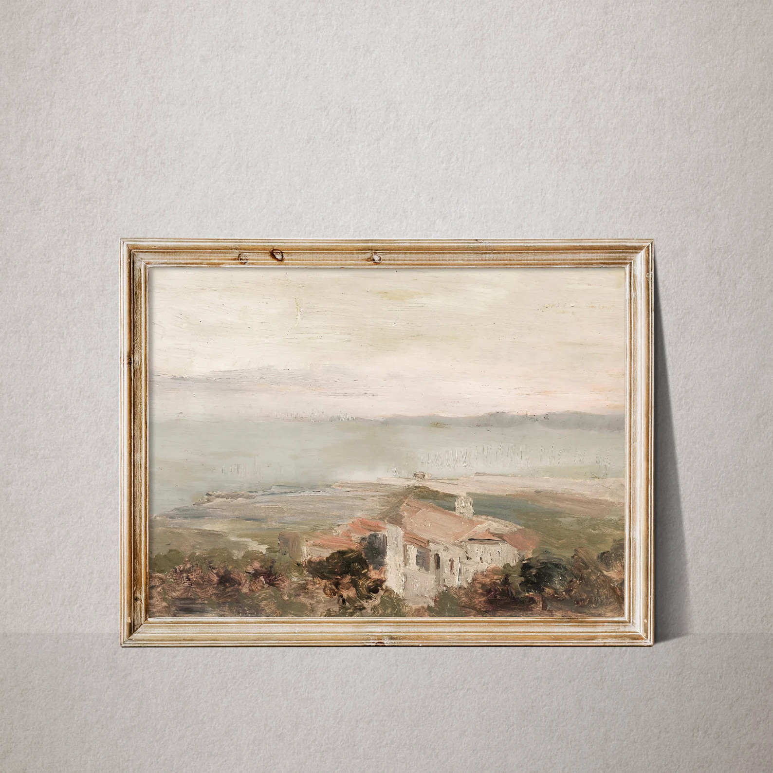 Vintage Warm Tone Coastal Painting, Vintage Neutral Landscape Painting, Muted Tonal Print, Soft T... | Etsy (US)