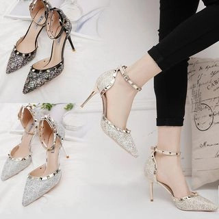Studded High Heel DOrsay Pumps | YesStyle Global