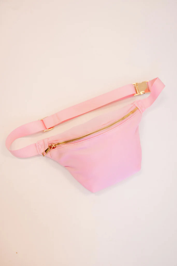 Ready For Action Baby Pink Varsity Fanny Pack | The Mint Julep Boutique