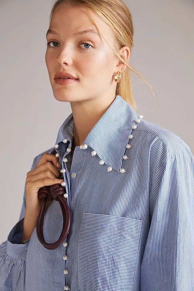 Embellished Tunic Buttondown | Anthropologie (US)