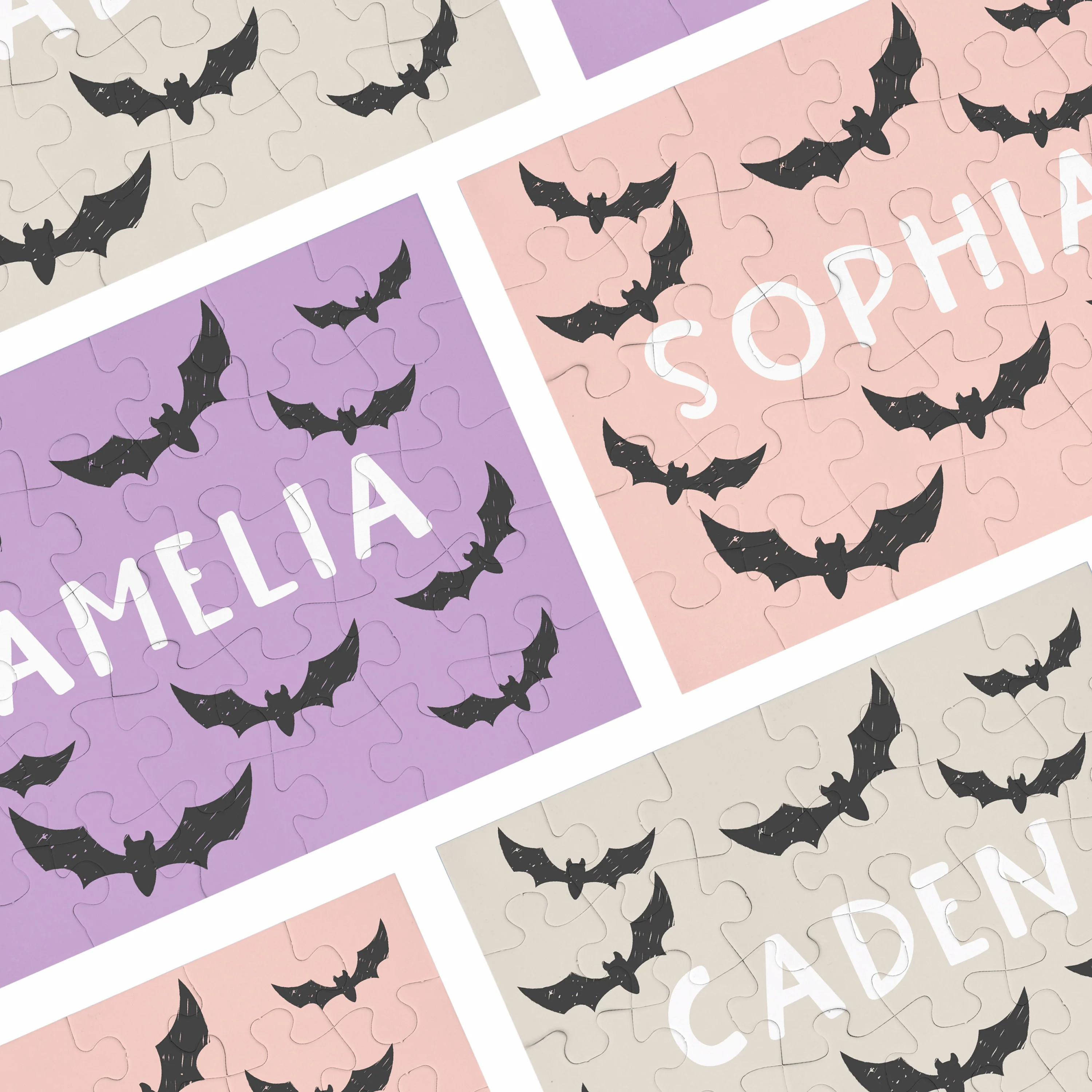 Personalized Halloween Bat Name Puzzle | The Little Lemons Company