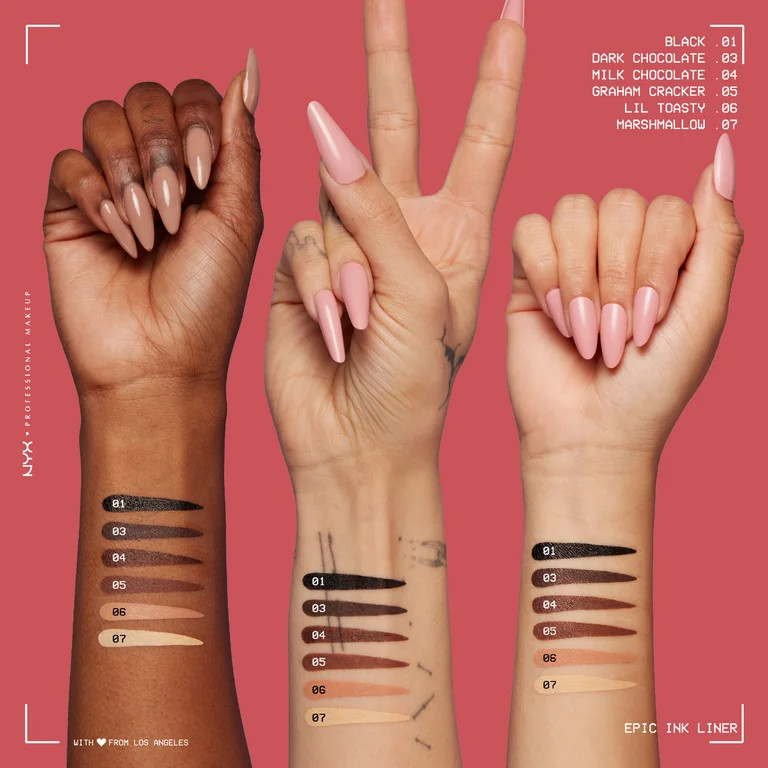 NYX Professional Makeup Epic Ink Liner, Waterproof Liquid Eyeliner, Dark Chocolate, 0.03 fl oz | Walmart (US)