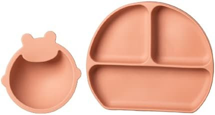 Fuzzy Wuzzy | Plate & Bowl Bundle with Suction for Toddlers & Babies |100% Food Grade Silicone | ... | Amazon (US)