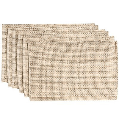 Two Tone Cotton Woven 13x19 Placemat Sets by Sweet Home Collection®, Eggshell - 6 Pack | Target