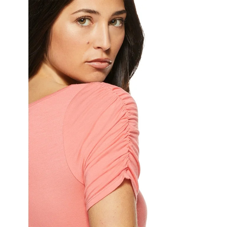 Sofia Jeans by Sofia Vergara Women's Ruched Sleeve Bodysuit | Walmart (US)