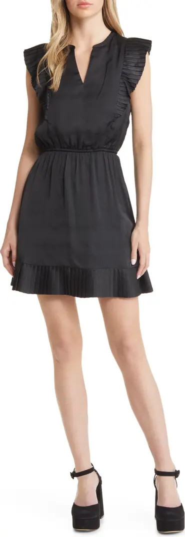 Verona Pleated Cap Sleeve Minidress | Nordstrom