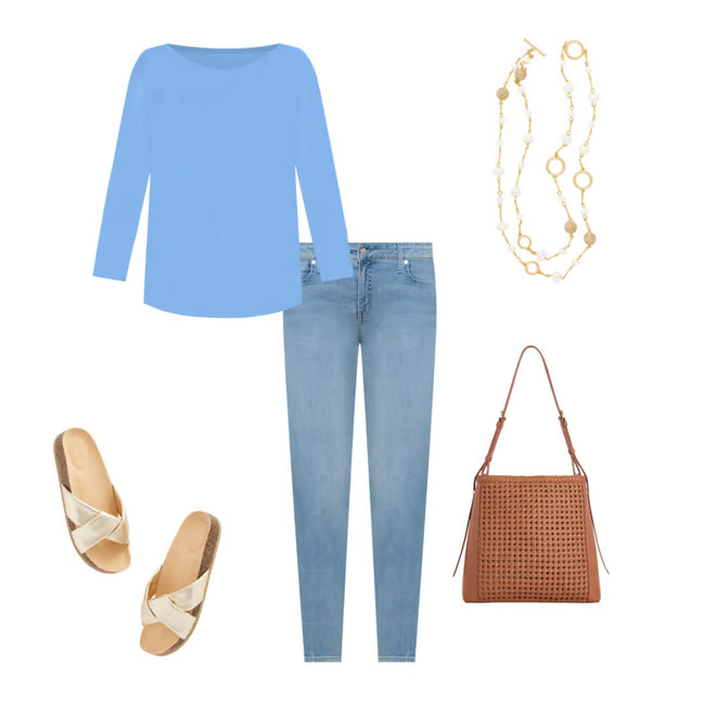 Solid Pima Bateau Neck Tee | Talbots