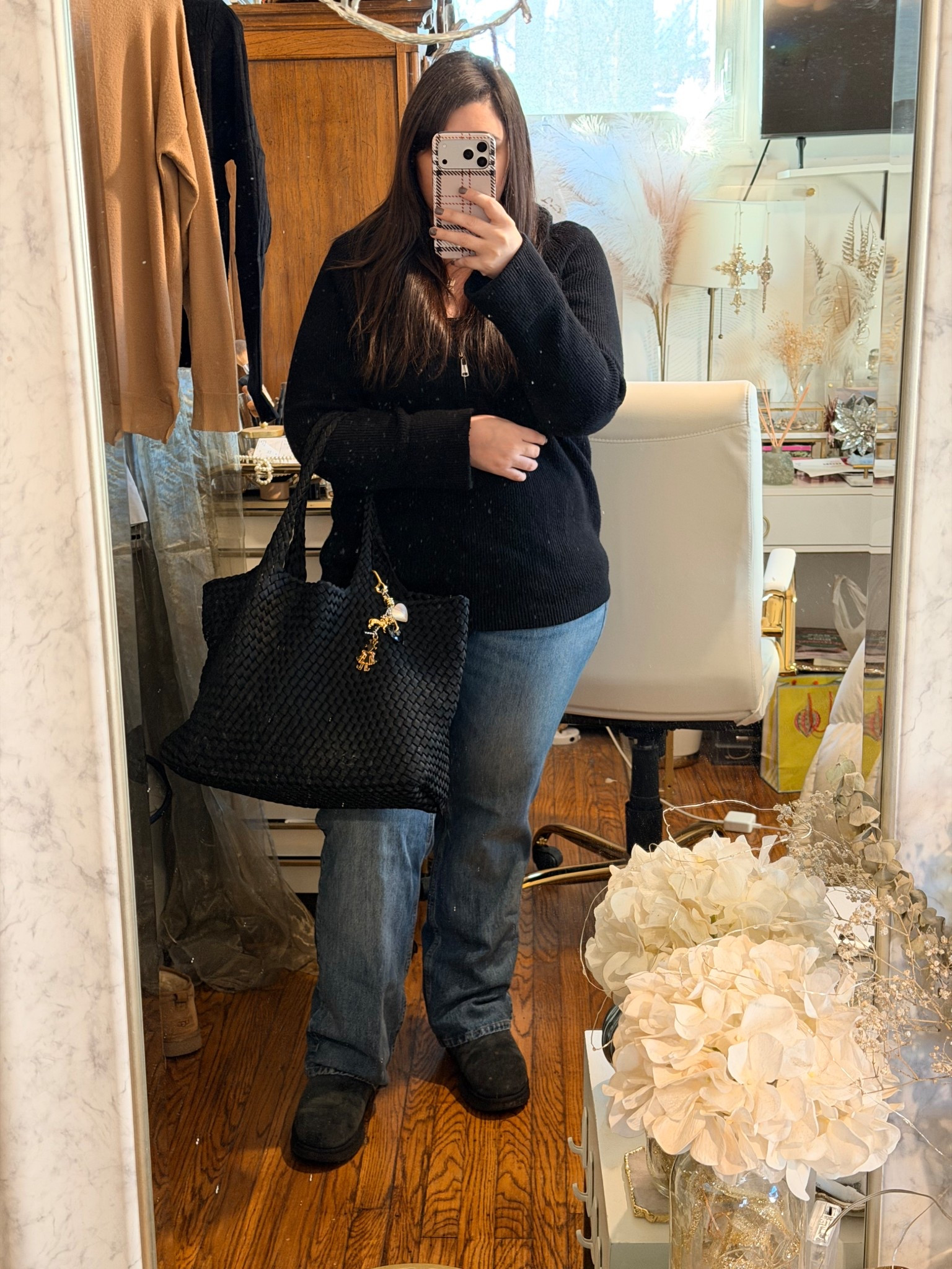 Black top, denim, Uggs + a big black bag is my uniform. I love these pieces I wear them all the time. 

#LTKSeasonal #LTKMidsize #LTKgrwm