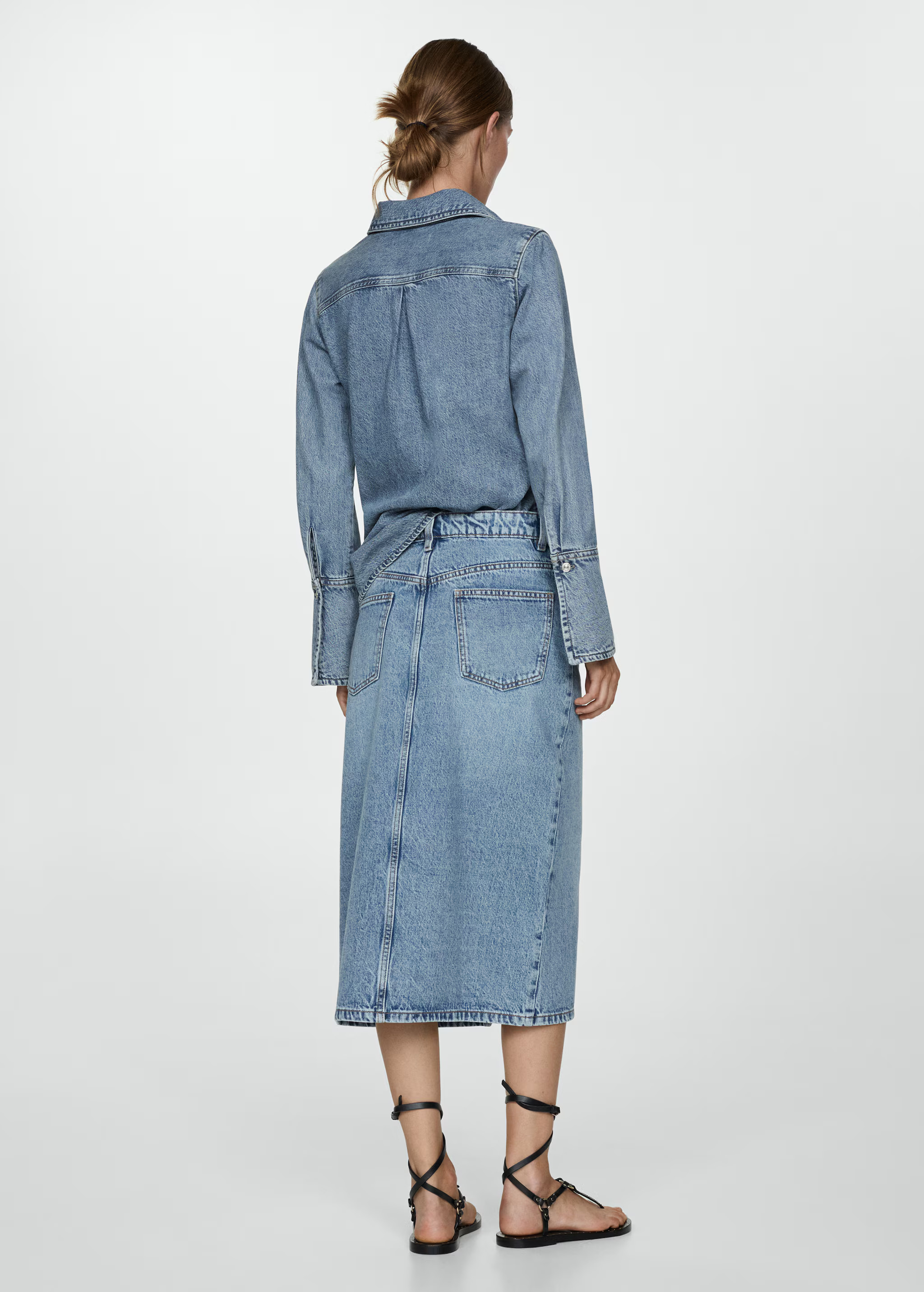 Denim midi-skirt - Women | MANGO Canada | Mango Canada
