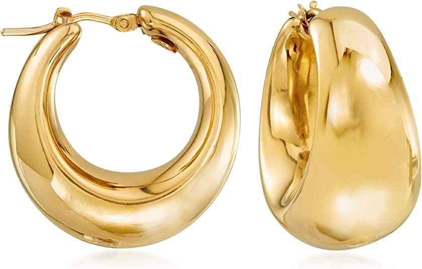 Ross-Simons Italian 18kt Gold Over Sterling Hoop Earrings | Amazon (US)