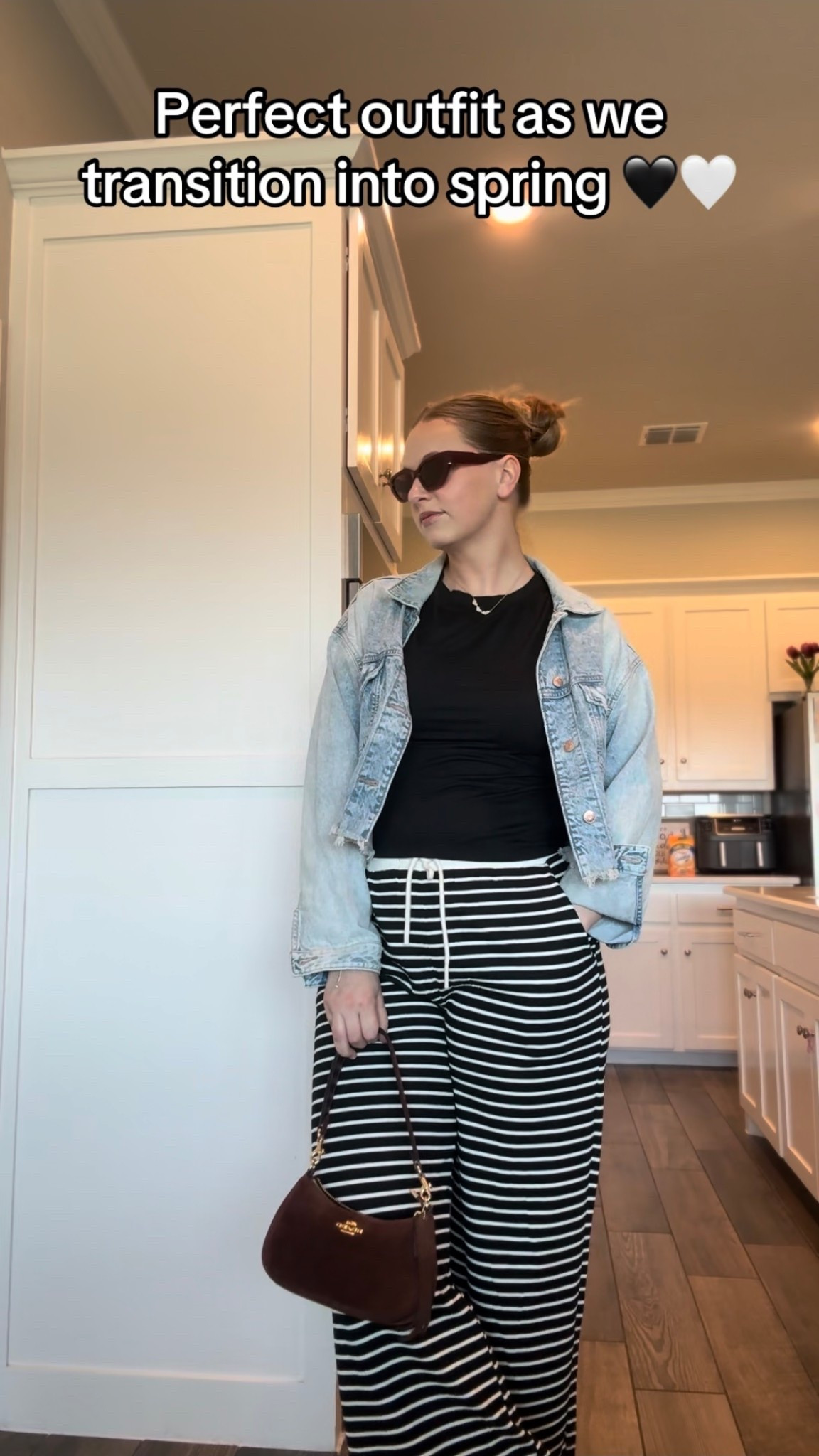 Loving this cutie transition to spring ootd! I got my true size in the fitted top! I sized down one in the pants (it’s a matching set from Amazon). I didn’t link my exact sandals but included several cute similar options! 