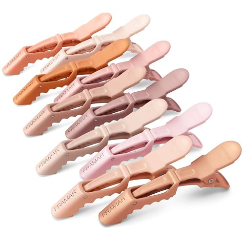 FRAMAR Neutral Alligator Clips For Hair Styling 10 Pack – Professional Alligator Hair Clips For Women, Hair Clip For Women, Salon Hair Clips For Styling – Firm Hold Without Slipping | Amazon (US)