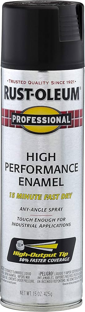 Rust-Oleum 7578838 Professional High Performance Enamel Spray Paint, 15 Oz, Flat Black | Amazon (US)