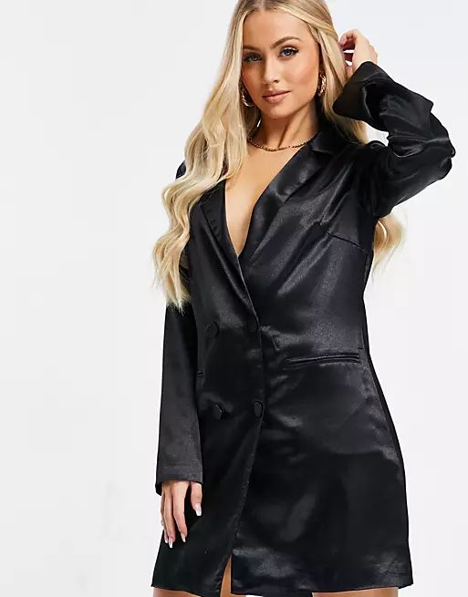 Collective the Label oversized boxy blazer dress in black | ASOS (Global)