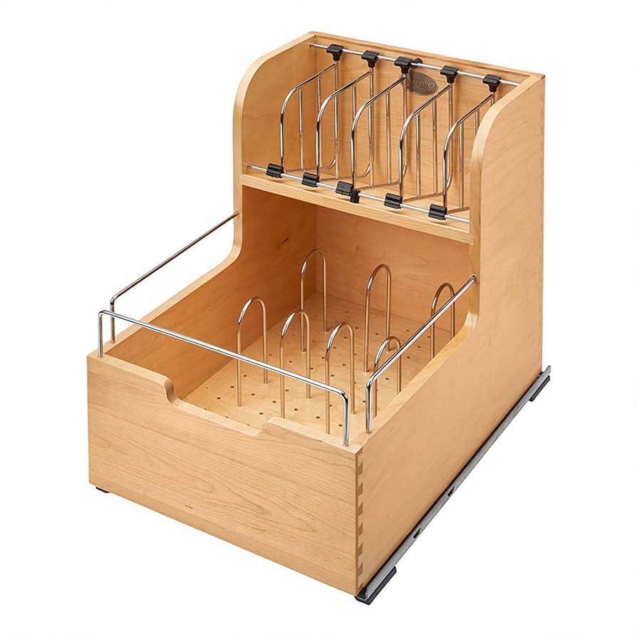 Rev-A-Shelf 18" Divided Storage Bin for Kitchen or Bathroom Cabinets, Food Storage Containers/Ute... | Amazon (US)