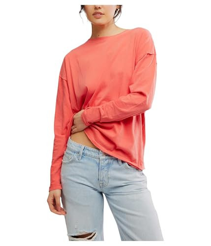 Free People Women's Nina Tee Long Sleeve, Rose Sienna | Amazon (US)
