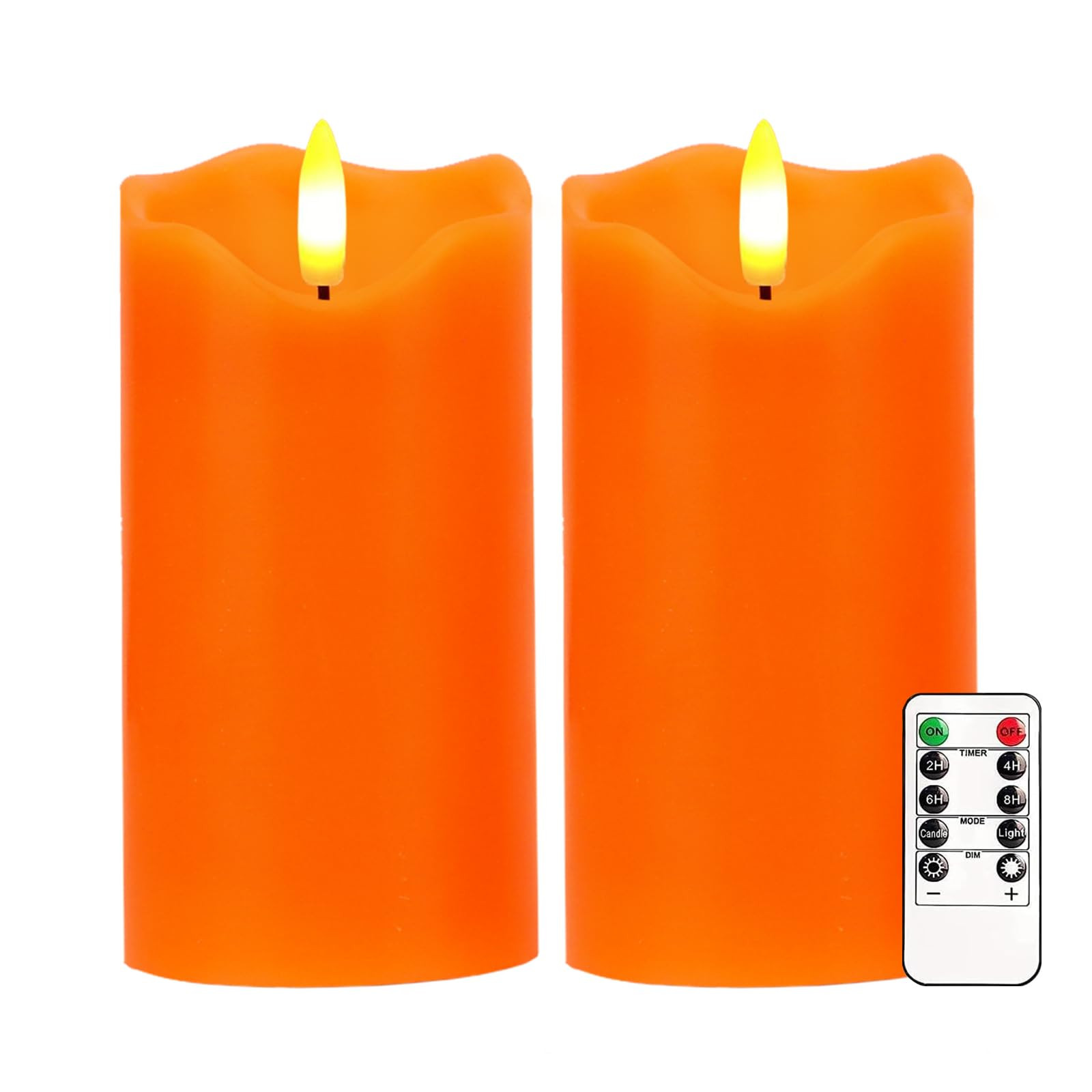 VEEKI Flameless Candles Light, Set of 2 6"x3" Flickering Fall LED Candles with Remote & Timer, Di... | Amazon (US)