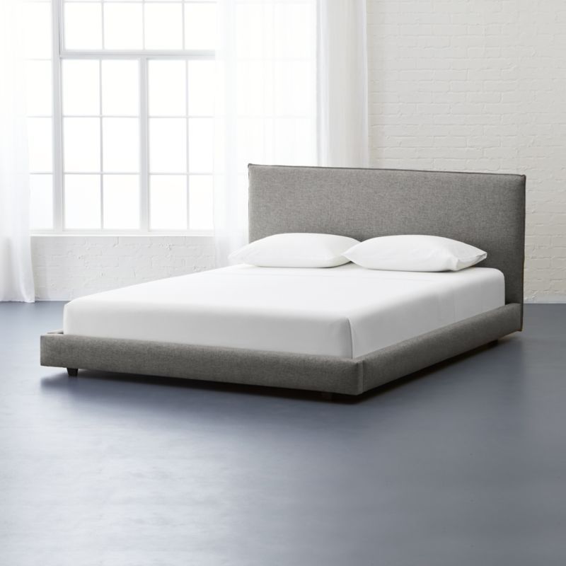 facade grey upholstered bed | CB2 | CB2