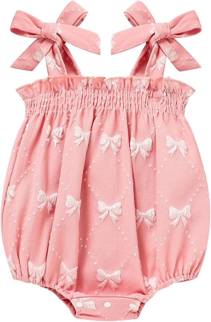 Baby Girl Summer Clothes Newborn Girl Outfits Cute Strap Baby Girl Romper Jumpsuit Infant Floral ... | Amazon (US)
