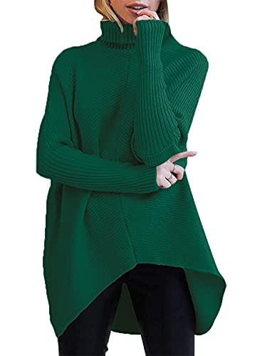 ANRABESS Women's Green Long Sleeve Turtle Neck Pullover Sweater | Amazon (US)