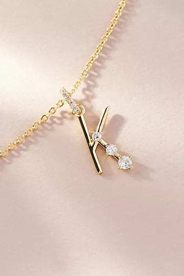Pavé Monogram Necklace | Anthropologie (US)