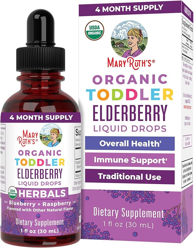 MaryRuth Organics Toddler Elderberry Syrup, USDA Organic Elderberry, Sugar Free Kids Immune Suppo... | Amazon (US)