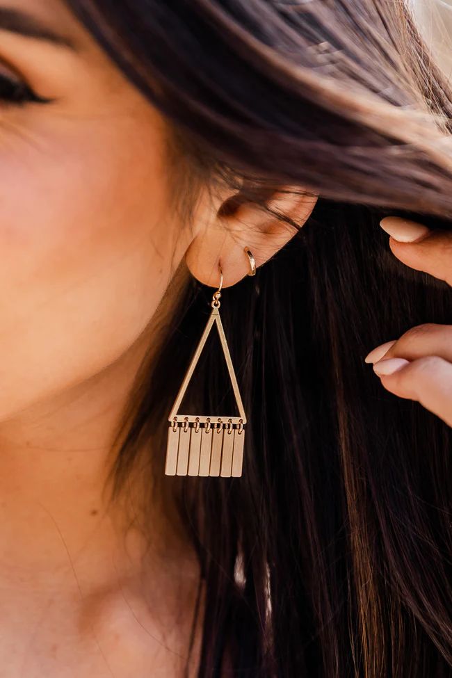My Truth Gold Triangle Drop Earrings | Pink Lily