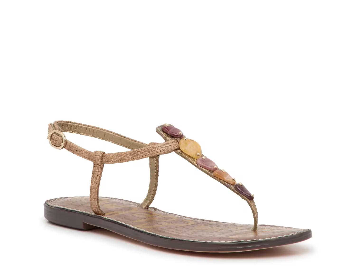 Sam Edelman Gigi Stone Sandal | Women's | Light Brown/Multicolor | Size 9.5 | Sandals | T-Strap | DSW