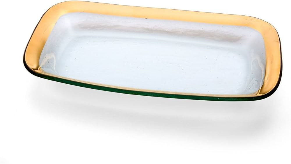 Roman Antique 11 x 7 Inch Rectangle Asparagus Bowl with 24k Gold, Timeless Glass Tableware for al... | Amazon (US)
