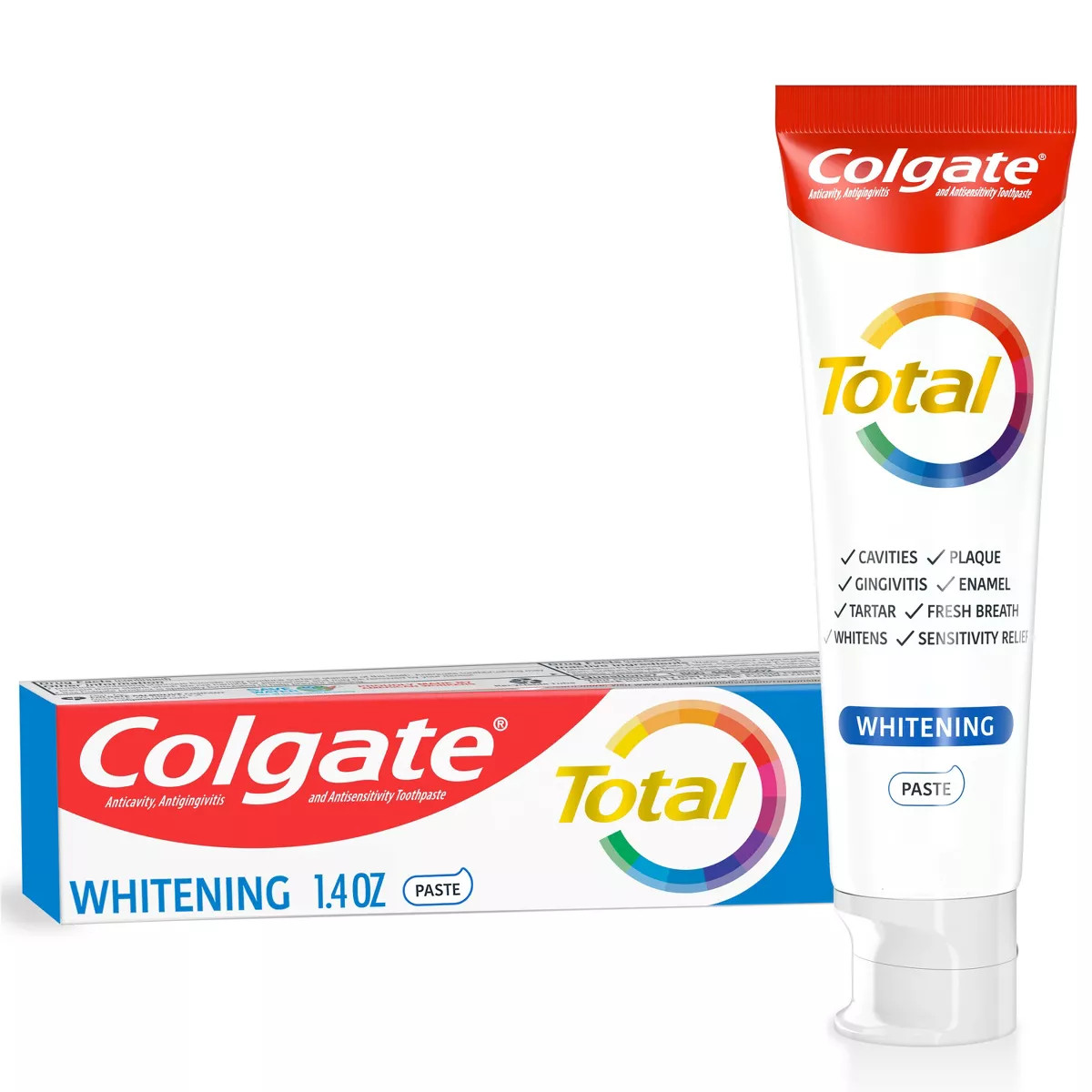 Colgate Total Travel Size Whitening Paste Toothpaste - Trial Size - 1.4oz | Target