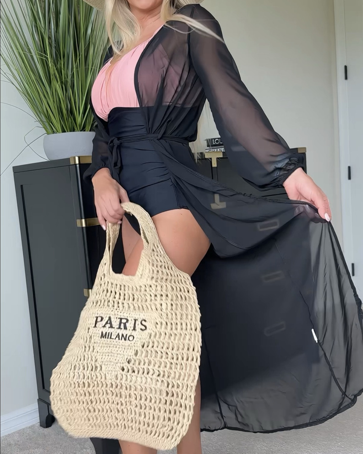 Ready for summer? Perfect and effortlessly put together resort wear outfit. Perfect for vacation outfit, beach outfit, pool party outfit, resort wear. 
The 1 piece swimsuit has really good coverage and very stretchy! 

#LTKSwim #LTKTravel #LTKSaleAlert