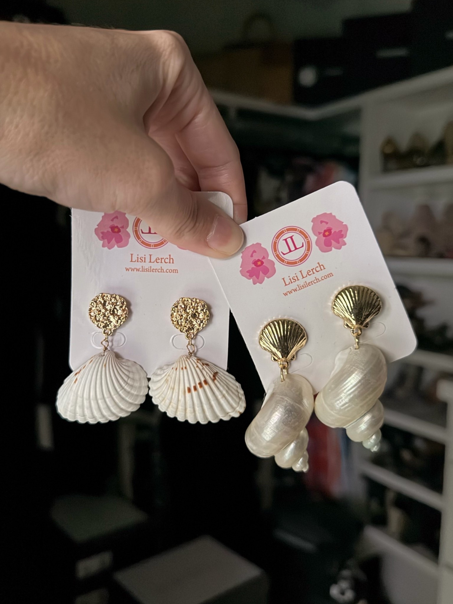 New shell earrings for summer! Use code 20ASHLEY for 20% off your order!