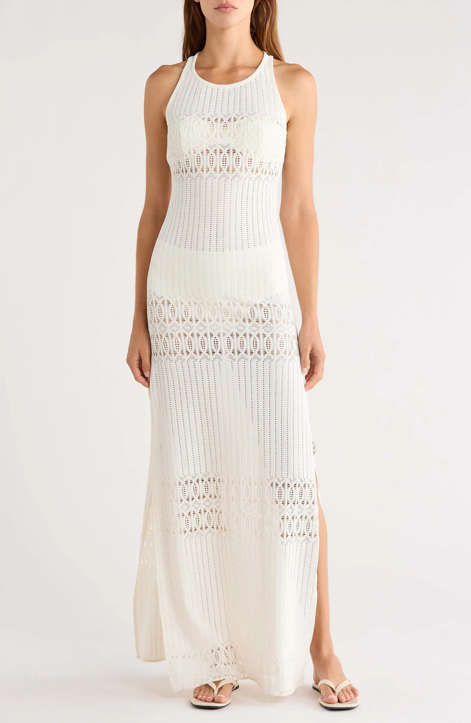 Open Stitch Sleeveless Cover-Up Maxi Dress | Nordstrom